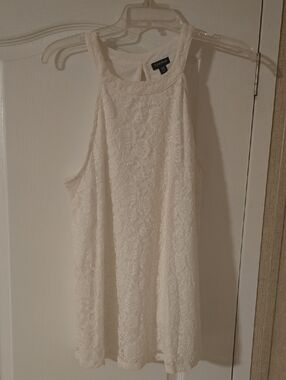 torrid Cream Floral Lace Halter Tank